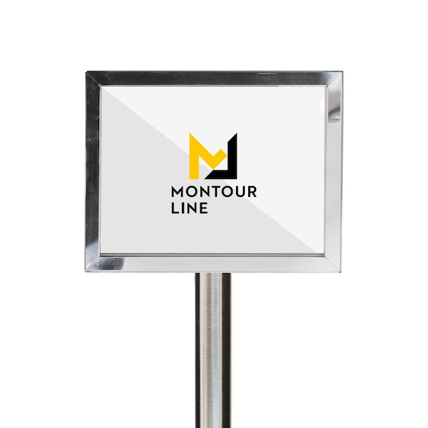 Montour Line Sign 8.5 x 11 in. H Pol. S.S., WET FLOOR PLEASE BE CAREFUL FS200-8511-H-PS-WETFLRDBL